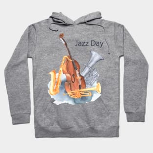 Jazz day instruments music Hoodie